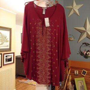 Catherines plus size top NWT batwing sleeves